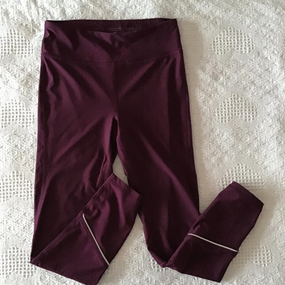 athletic works cropped plum mesh leggings